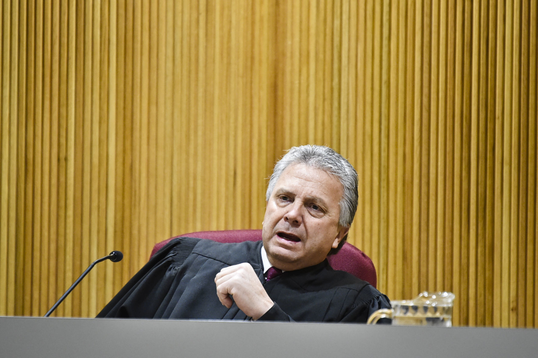 Justice Dirk Sandefur asks a question